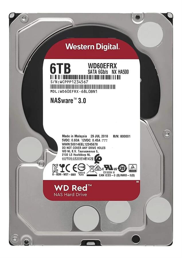 Disco duro interno WD 6TB 3.5" Red SATA 256MB 5400