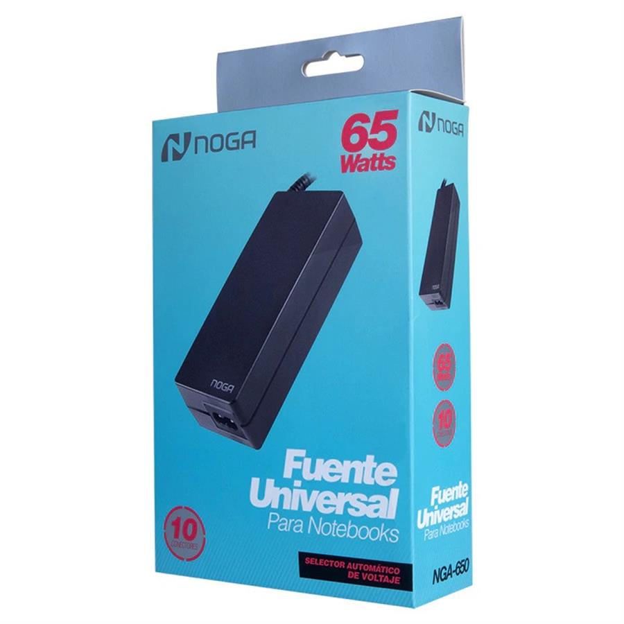 Cargador Notebook Noga 65W NGA-650 10 Fichas