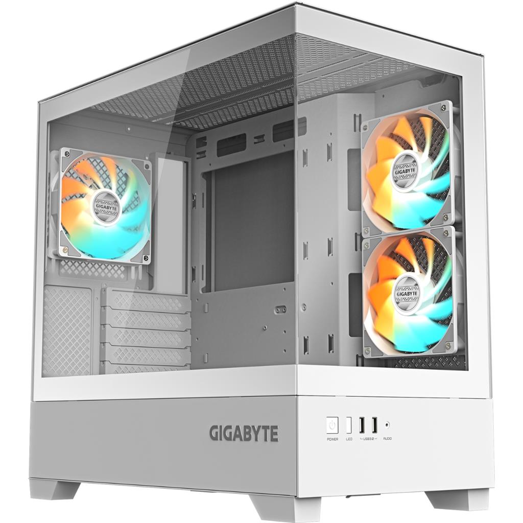 Gabinete GIGABYTE C201 PANORAMIC ICE BLANCO Mid Tower S/Fuente