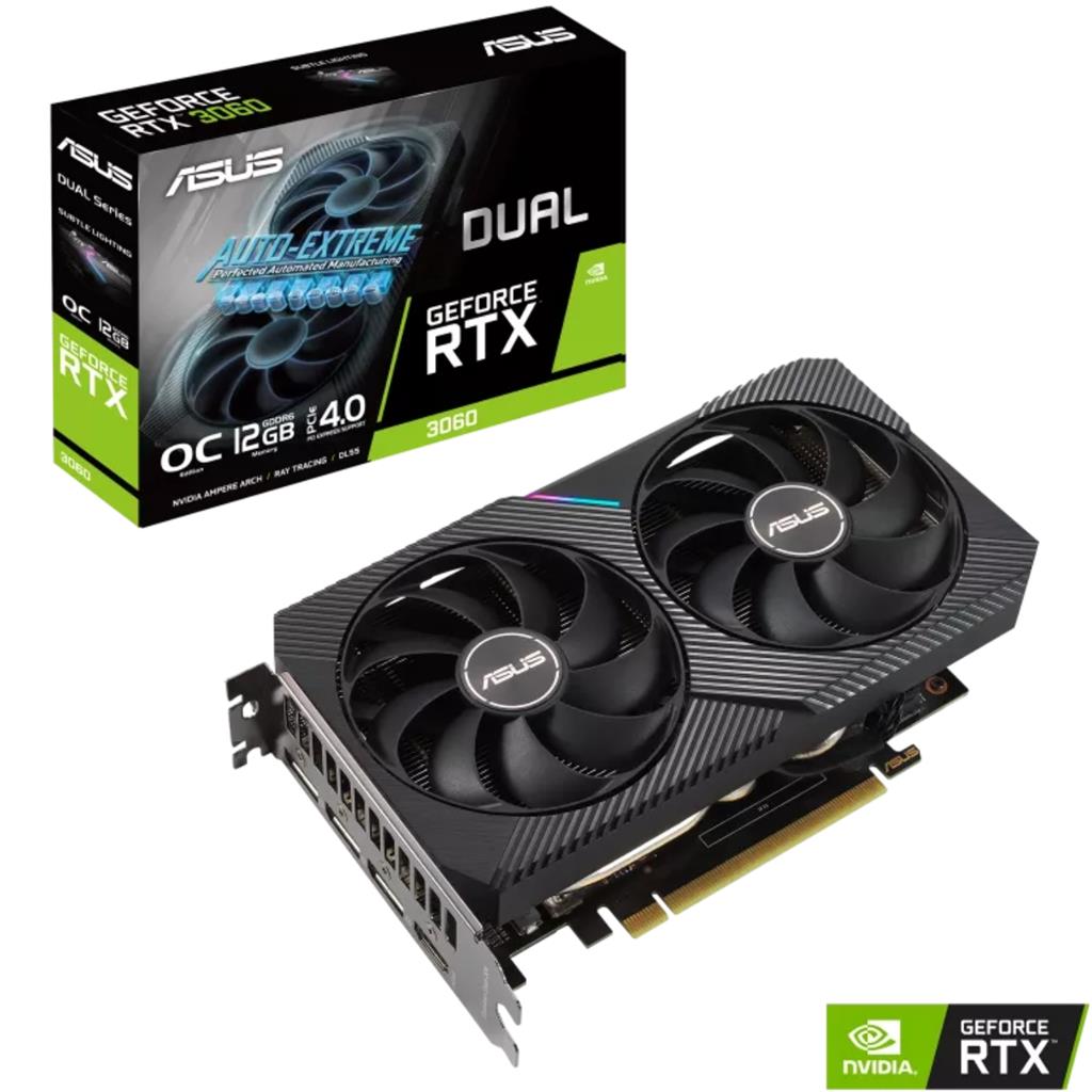 Placa de Video GeForce DUAL RTX 3060 O12G V2 LHR