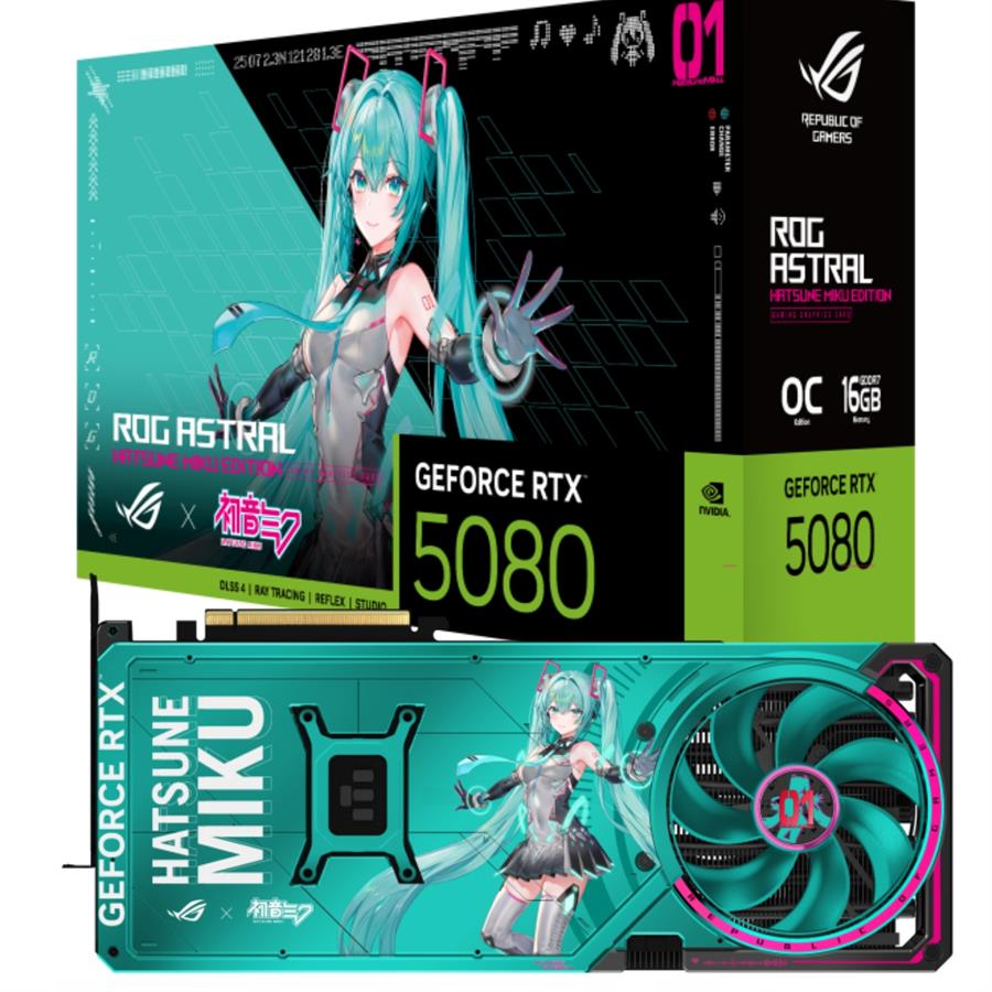 Placa de Video ROG Astral GeForce RTX™ 5080 16GB GDDR7 OC Hatsune Miku Edition