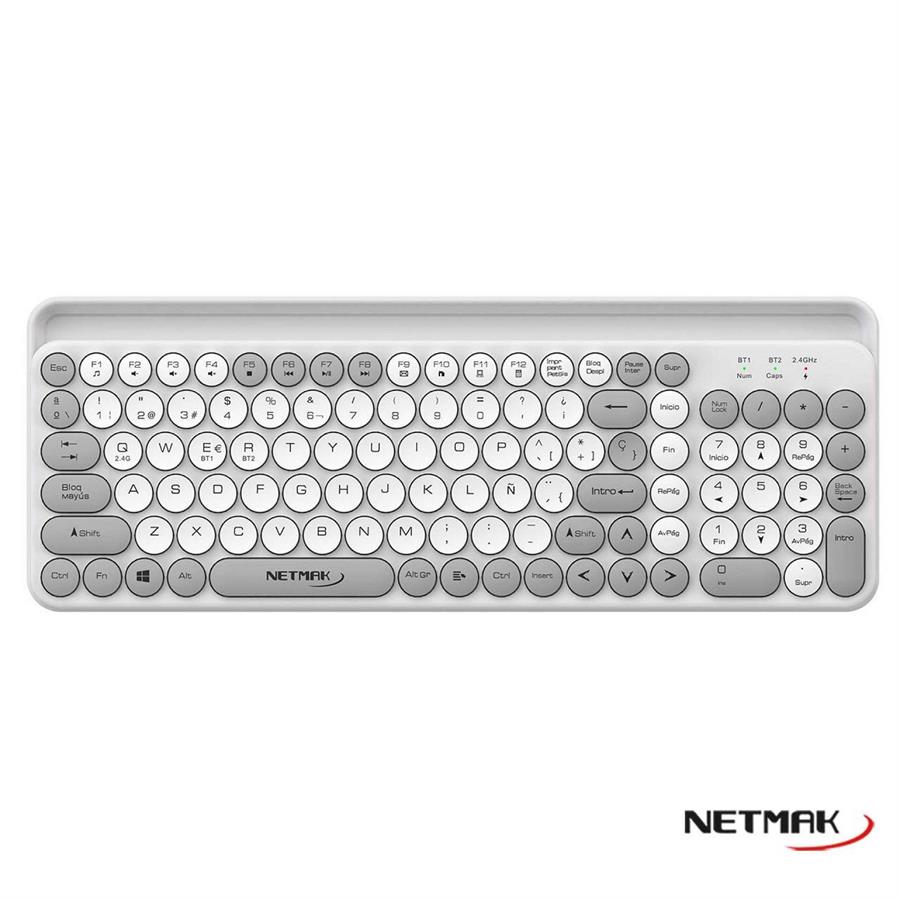 Teclado Inalambrico 2.4Ghz + BT 5.0 Netmak NM-KB380 consultar colores