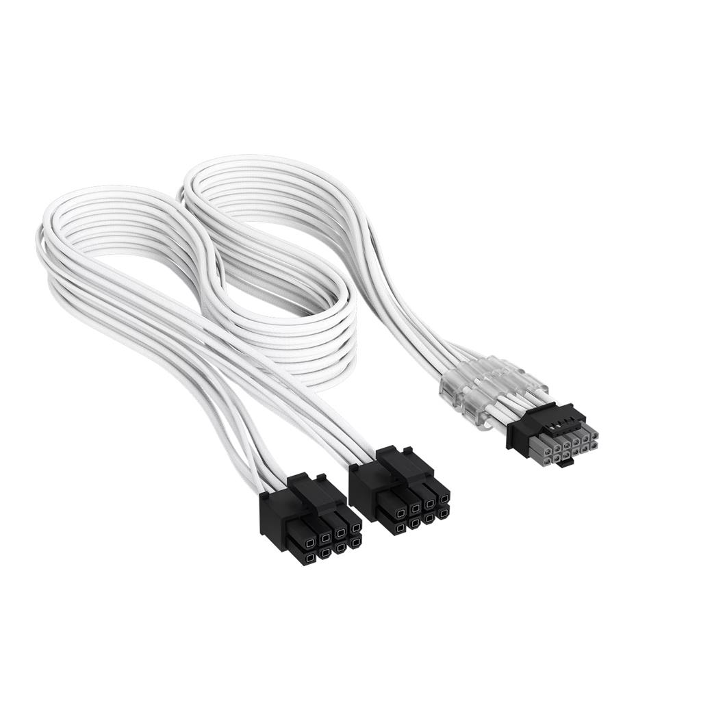 Cable Premium con funda 2x 8-Pin PCIe 12V y 2x6 600W Type 4 Blanco