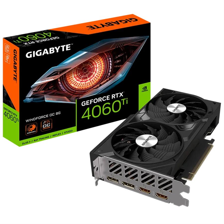 Placa De Video Gigabyte Geforce Rtx 4060 TI Windforce OC 8GB