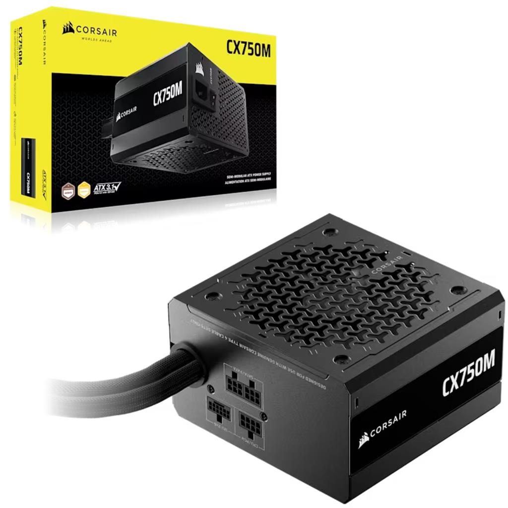 Fuente CORSAIR CX-M Series CX750M 750W ATX 3.1 Cybenetics Bronze Semi-Modular