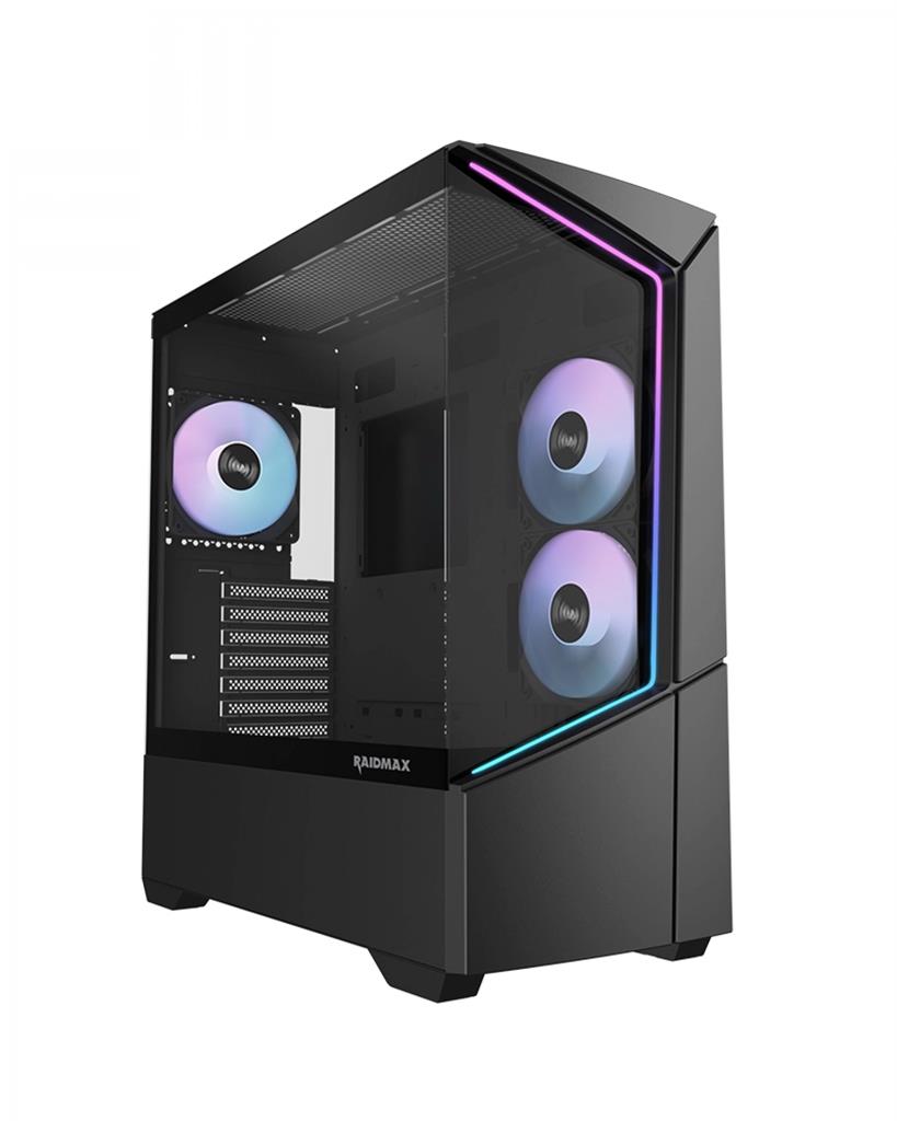 GABINETE GAMER RAIDMAX INFINITA i812 BLACK ARG TG E-ATX