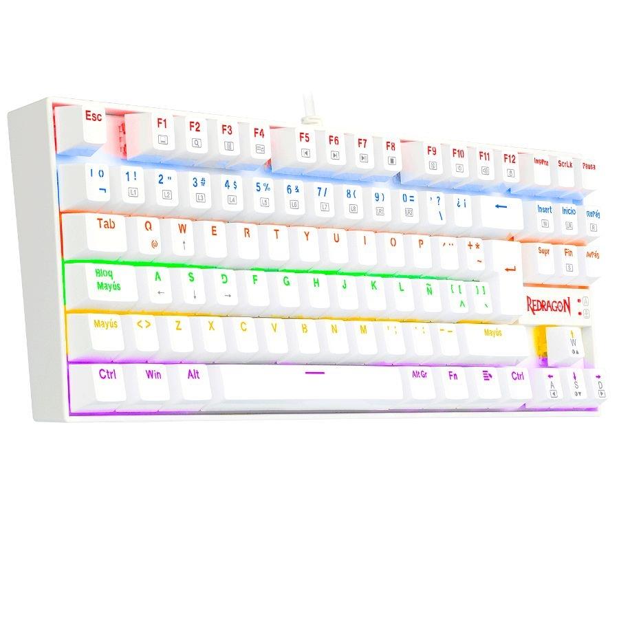 Teclado Redragon Kumara 2 K552 Rainbow Blanco