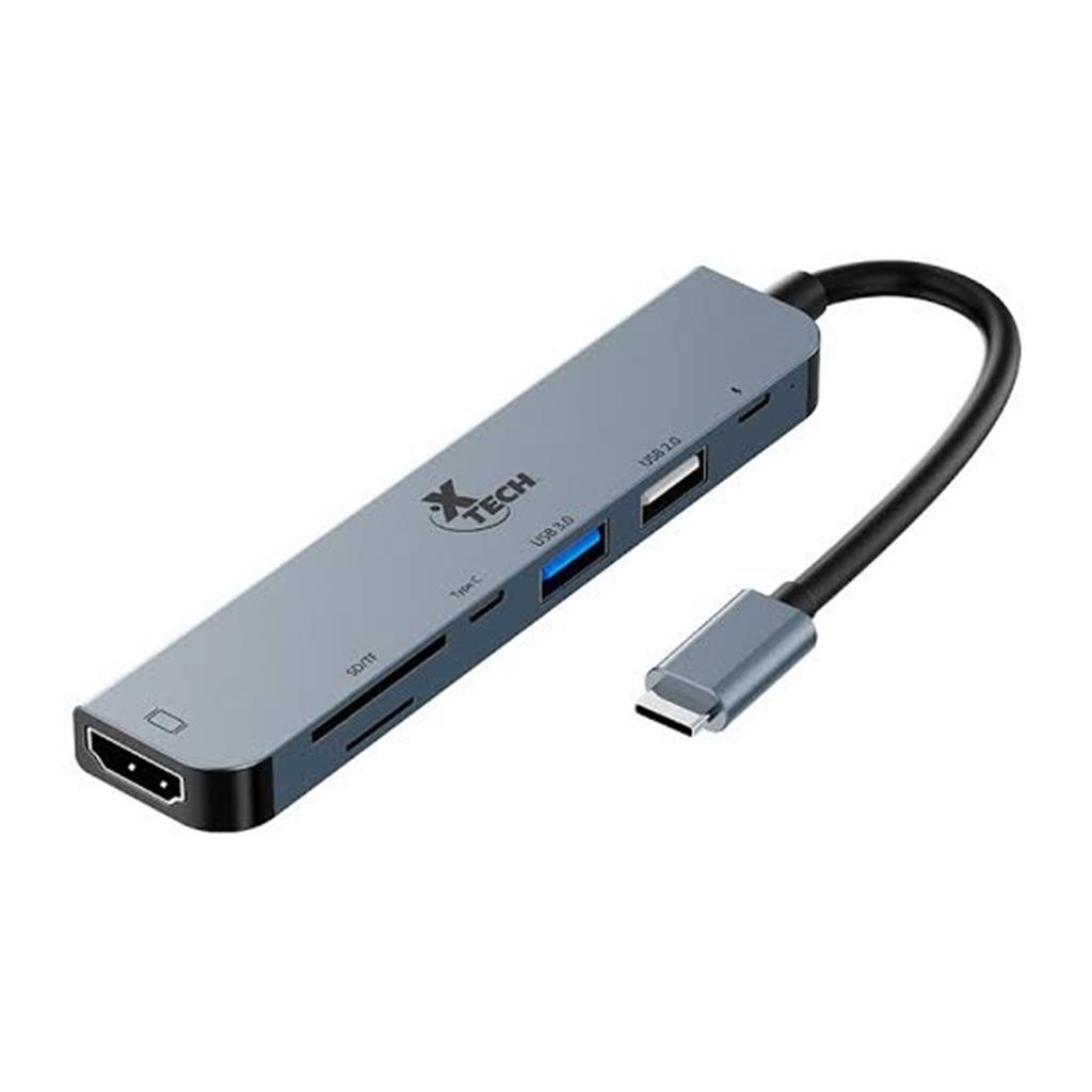 Adaptador Xtech, Multipuerto, 7 en 1 , USB C