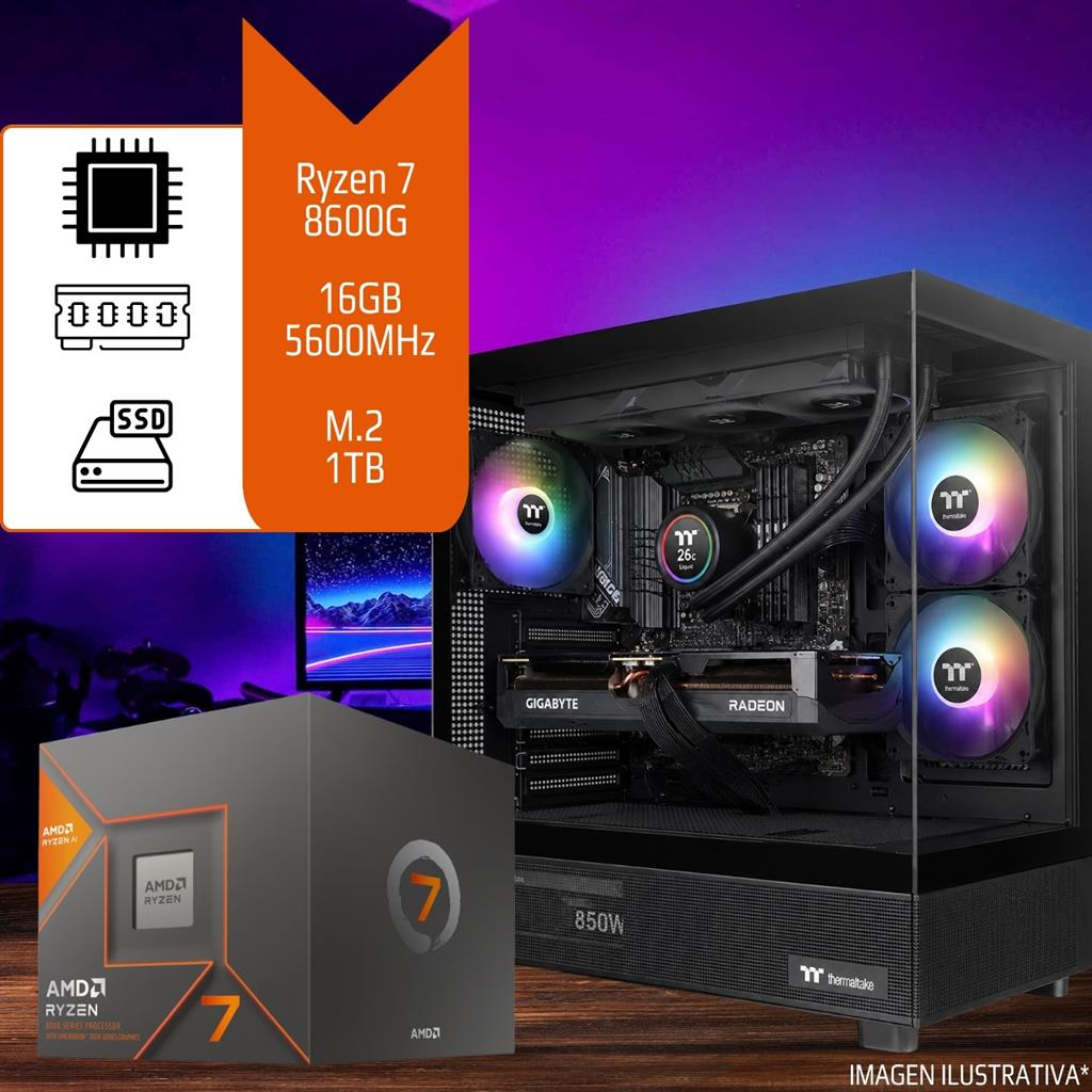 PC Gamer / Diseño Ryzen 7 8700G 16GB 5600 MHz SSD M.2 1TB
